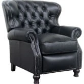 Presidential Manual Recliner in Tufted Wenlock Onyx Leather